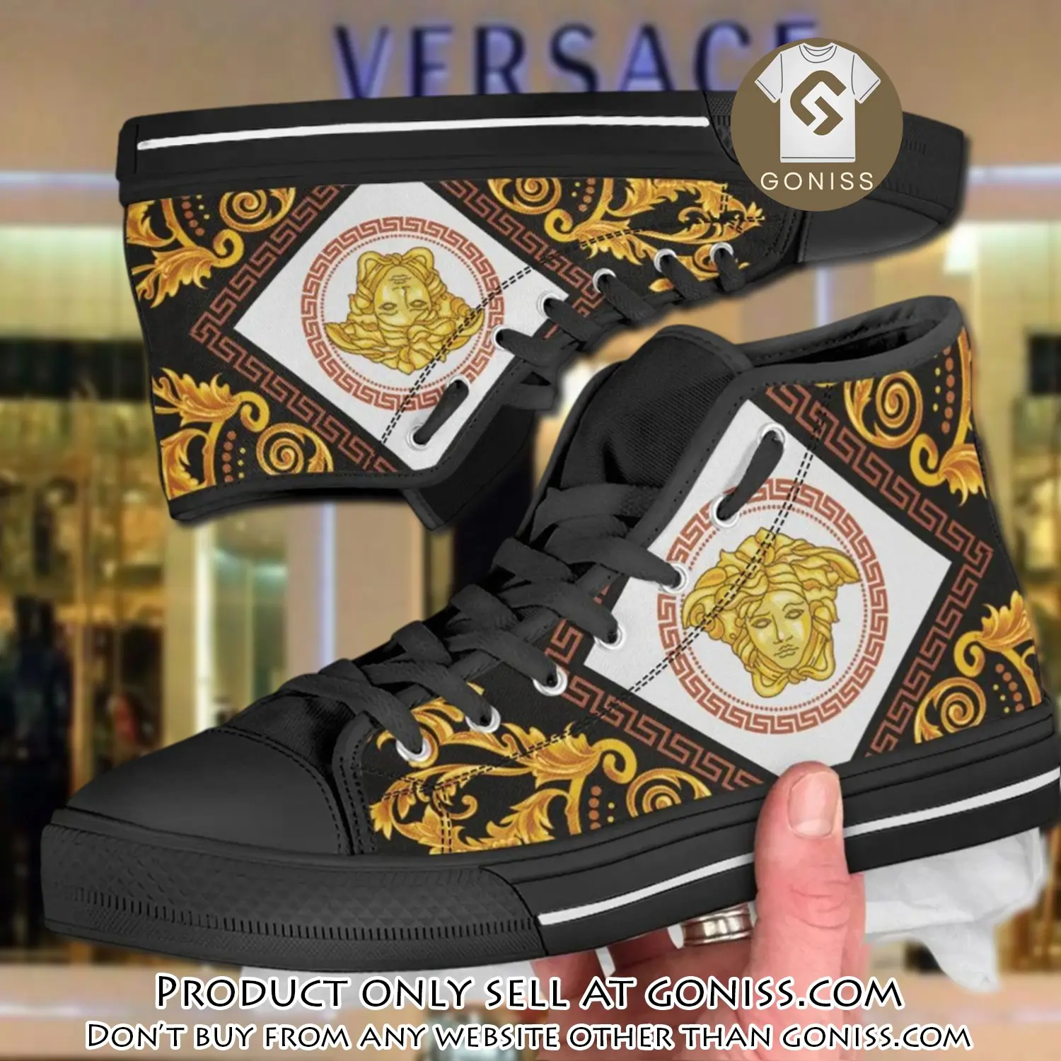 Versace logo medusa high top canvas shoes luxury brand gifts for men women gn5744035